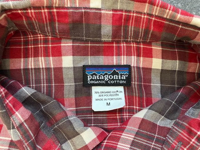 Vintage Patagonia Fjord Flannel Men's Medium Long Sleeve Button-Up Shirt - Red