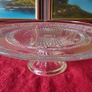 Vintage Cut Glass Art Deco Footed Cake Stand Image 5