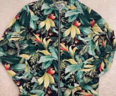 Tropical Print Bomber Style Jacket Size 8