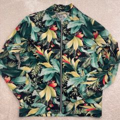 Tropical Print Bomber Style Jacket Size 8