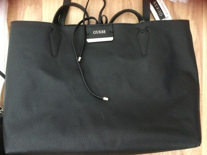GUESS Bobbi reversible black velvet tote