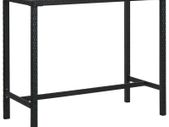 Garden Bar Table Black 130x60x110 cm Poly Rattan and Glass
