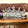 Vintage Aluminium Table Top Metal Wine Rack Organic Abstract 20th Century Design Image 4