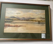 Original framed watercolor painting on paper signed