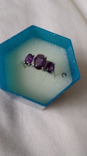 Elegant Amethyst & Diamond Engagement Anniversary Graduation ring.