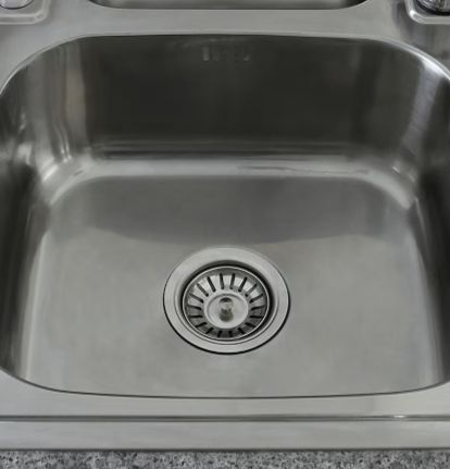 Stainless Steel Kitchen Sink Basin & Victoria Tap, Reversible, 105cm x 18cm x 50cm