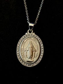 925 Sterling Silver Miraculous Medal Necklace