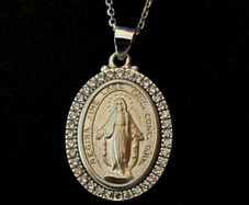 925 Sterling Silver Miraculous Medal Necklace