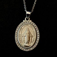 925 Sterling Silver Miraculous Medal Necklace