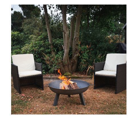 Raw Iron Garden Fire Pit Burner with Handles