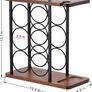 Wine Rack with Glass Holder, Tabletop Wine Holder with Tray, Wooden Wine Rack Free Standing, Perfect for Home Decor & Kitchen Storage Rack etc (Hold 6 Bottles and 2 Glasses) Image 3