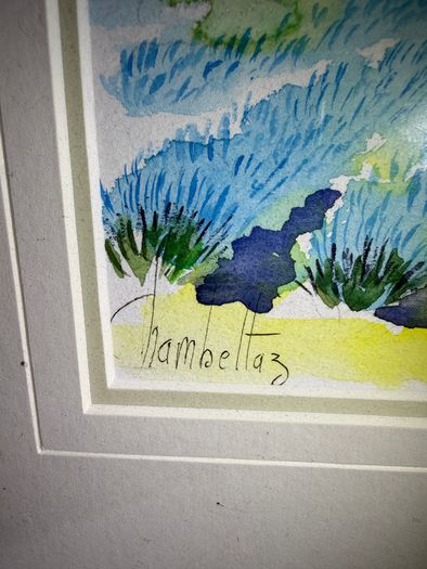 Original Gerard Chambeltaz - Framed Watercolour Landscape