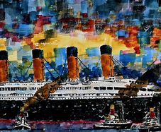titanic watercolour