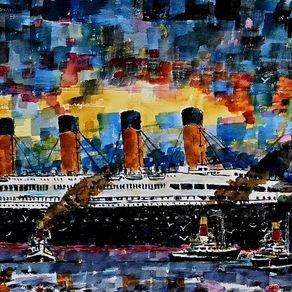 titanic watercolour