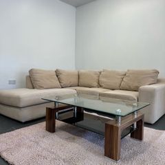 L Shaped Beige Sofa
