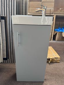 Special Offer Grey Cloakroom Vanity Unit & Tap