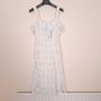 Mango White Black Grid Pattern Cold Shoulder Midi Dress Size XS Image 6
