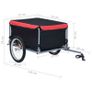 Bike Cargo Trailer Black and Red 65 kg Image 8