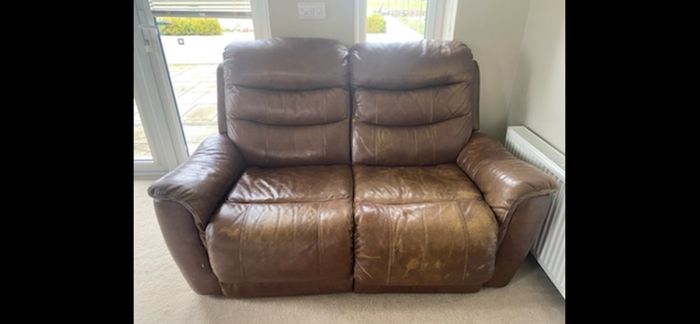 Tan Leather Recliner Suite  (Galway)