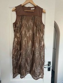 Part Two Copenhagen sequin dress with feathers