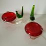 Mid-century pair of art glass ashtrays Image 2