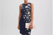 HOBBS Moira Navy &amp; Yellow Dress Sz 16 UK - Bnwt Rrp 190