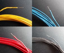 22 AWG cloth covered push-back wire - solid core, Sold per foot