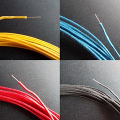 22 AWG cloth covered push-back wire - solid core, Sold per foot