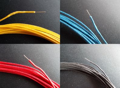 22 AWG cloth covered push-back wire - solid core, Sold per foot