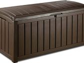 Glenwood Outdoor Storage Box Garden Furniture, Brown, 128 x 65 x 61 cm
