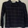 Tesco F+F girls navy & gold metallic check kilt & matching top Age 3-4 EUC Image 2