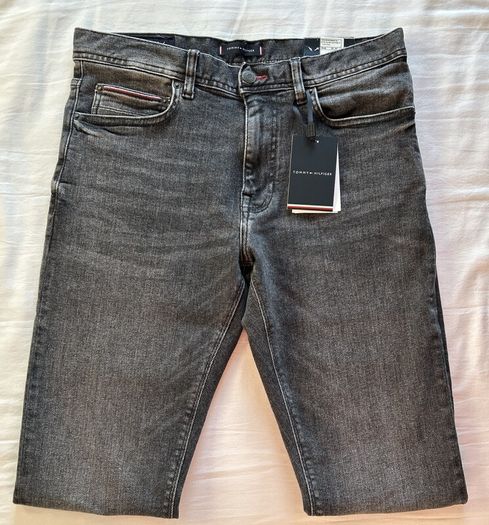 BNWT Tommy Hilfiger Mens Grey TH Flex Extra Slim Fit Layton Jeans 32/32