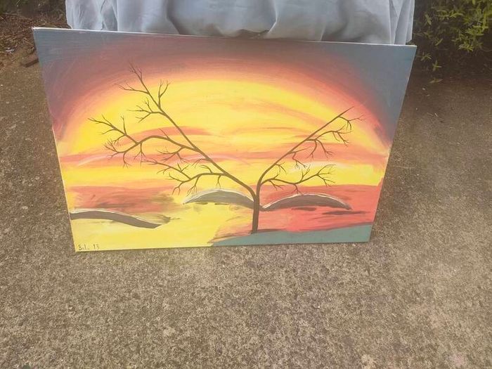 XL Acrylic Sunrise on stretched canvas