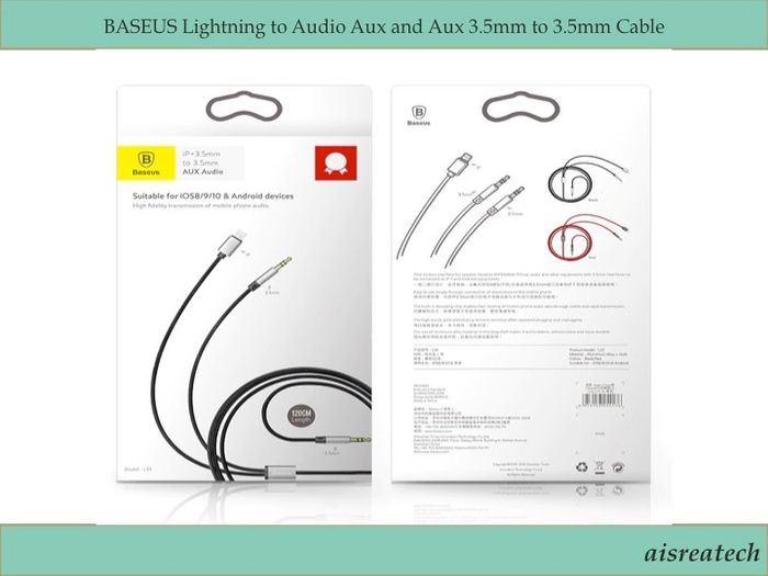 BASEUS Lightning and 3.5mm Aux to 3.5mm Aux Cable