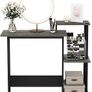 NEW SALE | Home Laptop Notebook Computer Desk, Study Desk, Writing Desk, French Oak/Black Image 2