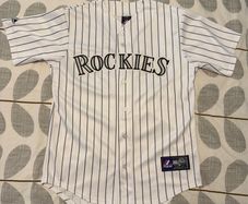 Colorado Rockies Majestic MLB Pinstripe Baseball Jersey