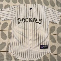 Colorado Rockies Majestic MLB Pinstripe Baseball Jersey