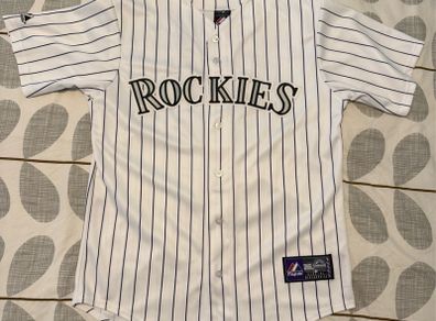 Colorado Rockies Majestic MLB Pinstripe Baseball Jersey
