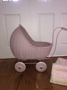 Wicker Pram - rattan dolls pram
