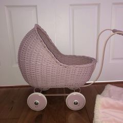 Wicker Pram - rattan dolls pram