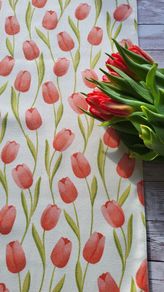 Table Runner "Tulips" - Spring, Easter table runner.