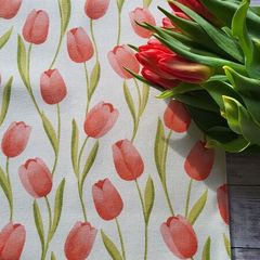 Table Runner "Tulips" - Spring, Easter table runner.