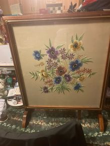 Vintage fire screen