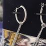 Swarovski Asymmetrical Drop Hoop Earrings in blue and clear Image 2