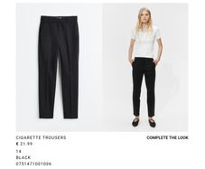 Black cigarette trousers