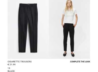 Black cigarette trousers