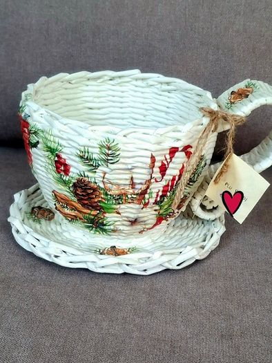 Handmade newspaper basket