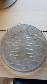 12" Round Clear Glass Christmas Winter Scene Platter Cake Plate