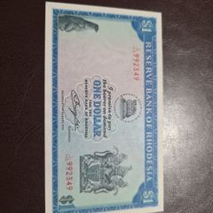 Rhodesia P38 UNC 1 Dollar Note.