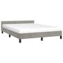 Bed Frame without Mattress Light Grey 135x190cm Double Velvet Image 4